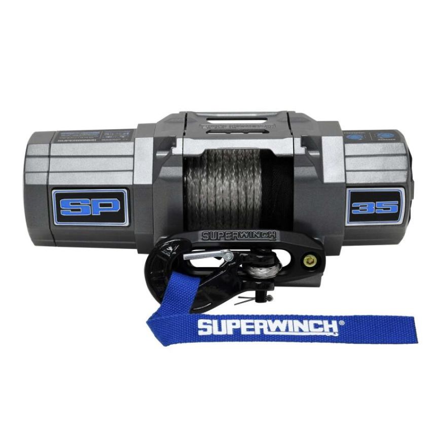 Superwinch 1135250 3500 LBS 12V DC 7/32in x 40ft Synthetic Rope Hawse Fairlead SP 35SR Winch