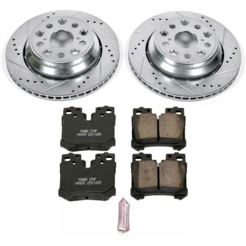 PowerStop K5840 Z23 Daily Driver Carbon-Fiber Ceramic Brake Pad and Drilled & Slotted Rotor Kit