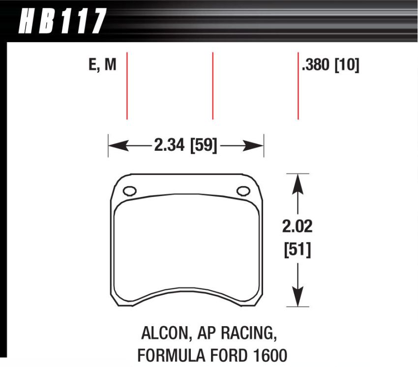 Hawk Performance HB117E.380 Blue 9012 Disc Brake Pad