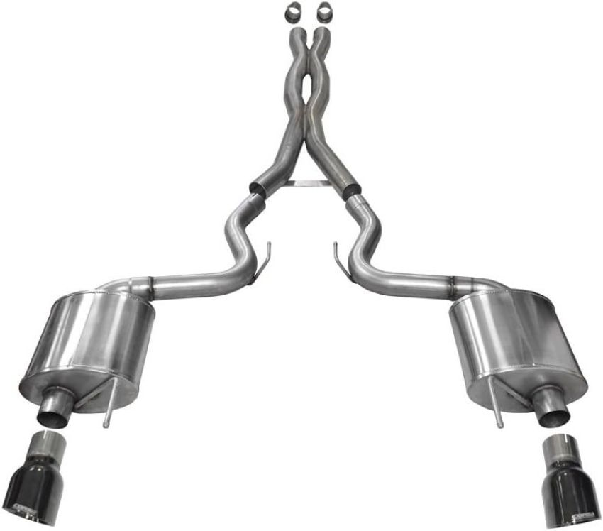 CORSA Performance 14332BLK Corsa 2015-2017 Ford Mustang GT 5.0 3in Cat Back Exhaust Black Dual Tips (Sport)