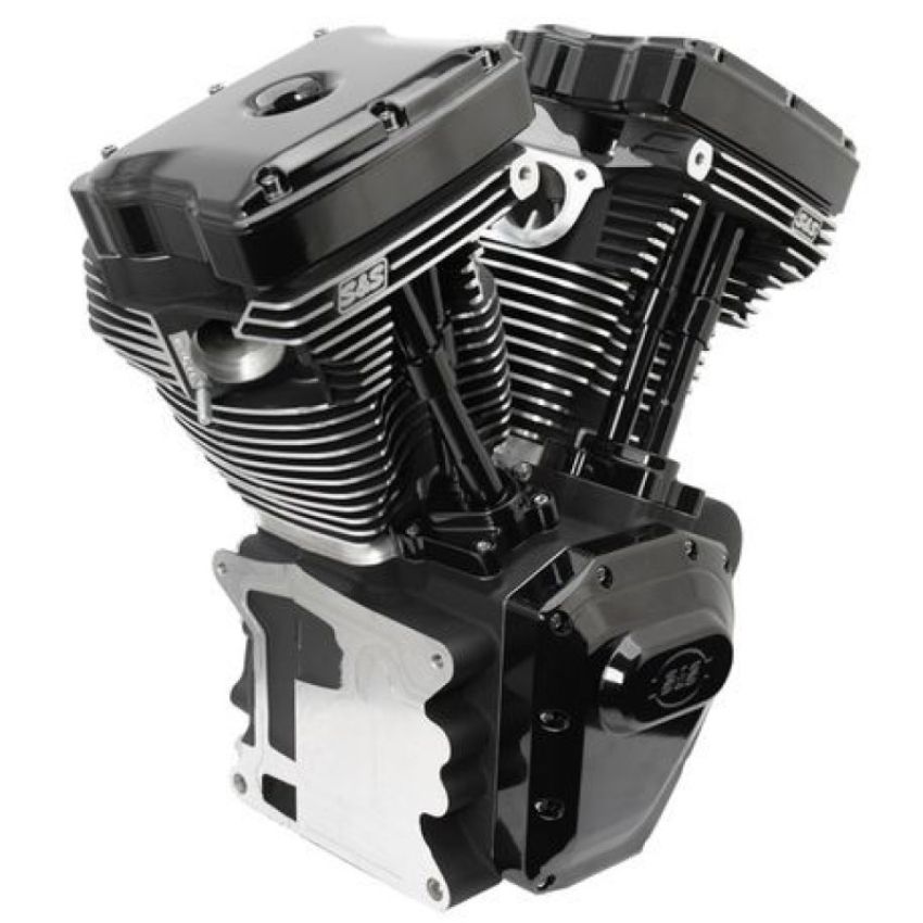 S&S Cycle 310-0900A 06-17 Dyna T124 Black Edition Long Block Engine - Wrinkle Black