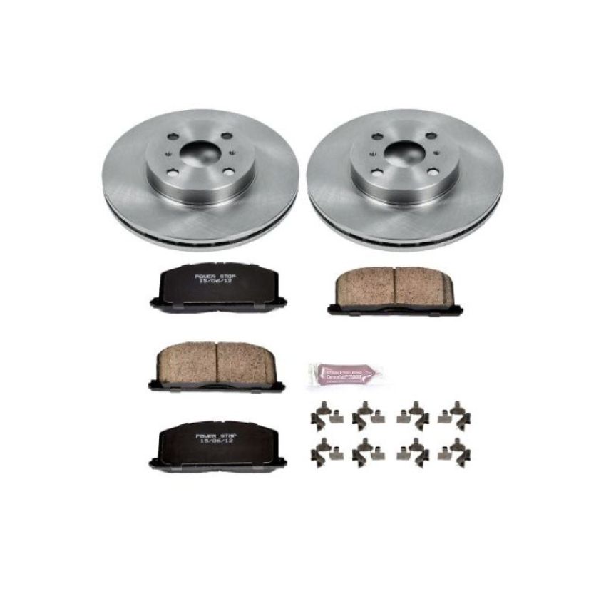 PowerStop KOE4780 OE Stock Replacement Low-Dust Ceramic Brake Pad and Rotor Kit