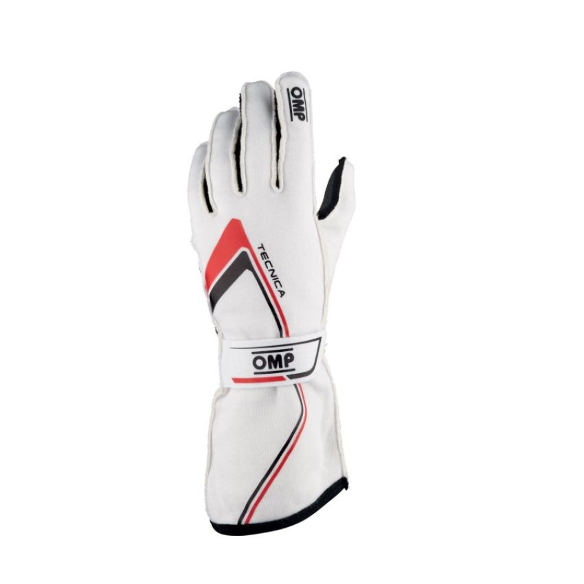 OMP RACING, INC. OMPIB0-0772-A01-020-M Tecnica Gloves White Medium