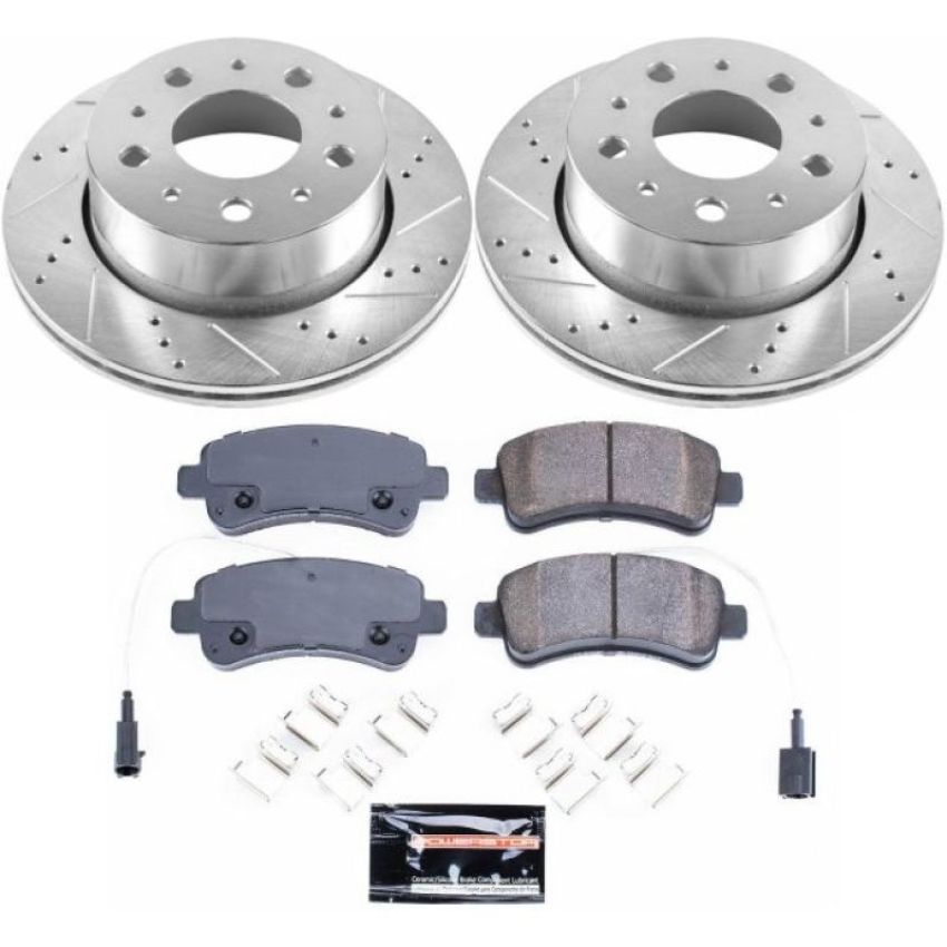PowerStop K7313 Z23 Daily Driver Carbon-Fiber Ceramic Brake Pad and Drilled & Slotted Rotor Kit