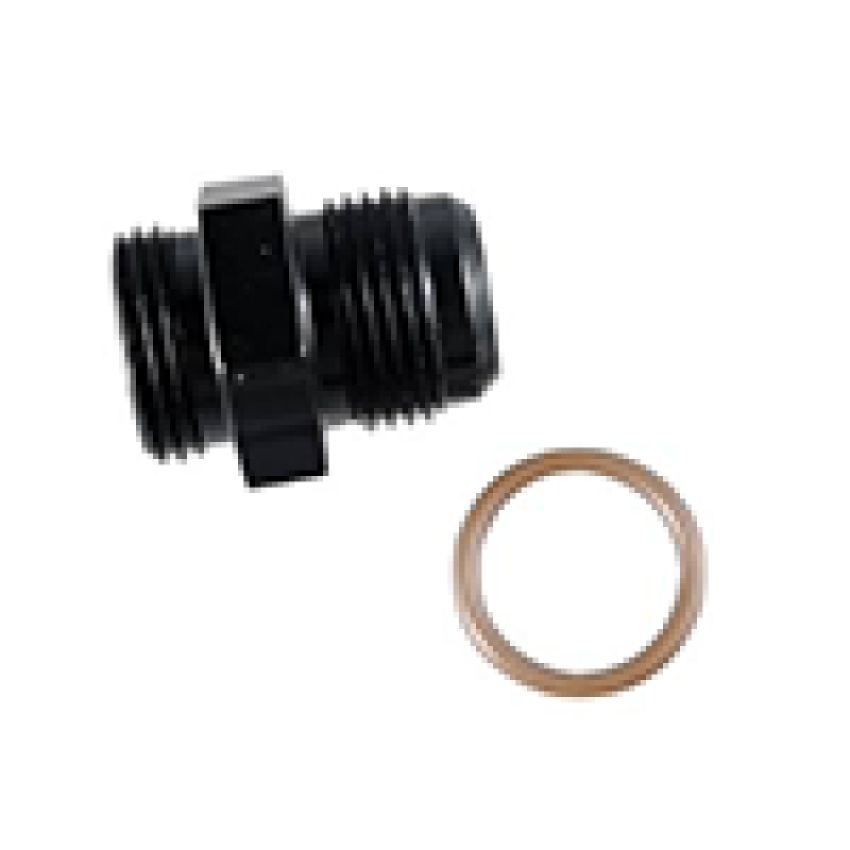 FRAGOLA FRG495105-BL #10 x 3/4-16 (#8) Radius O-Ring Fitting Black