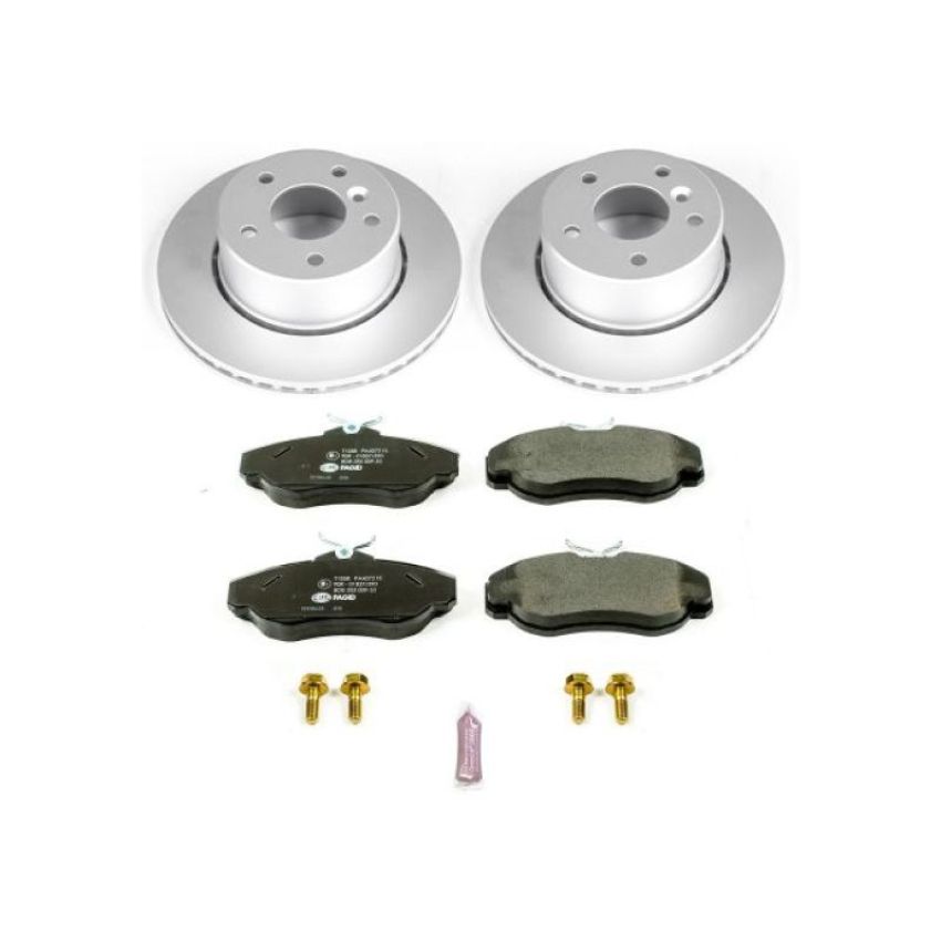 PowerStop ESK5106 Genuine Geomet Coated Rotors, ECE-R90 Brake Pads + Hardware Kit