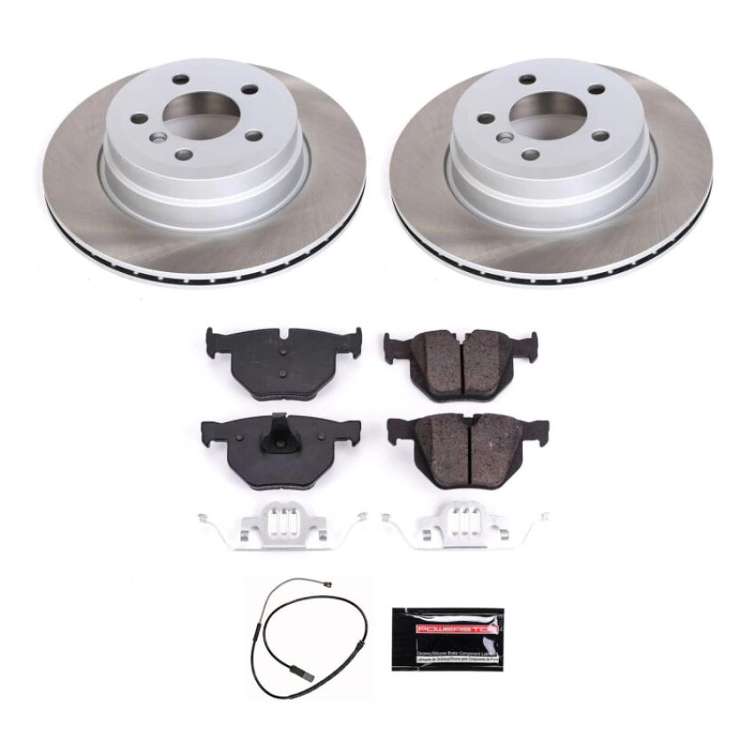 PowerStop SC7429 Semi-Coated Rotor and Low-Dust Ceramic Brake Pad Kit