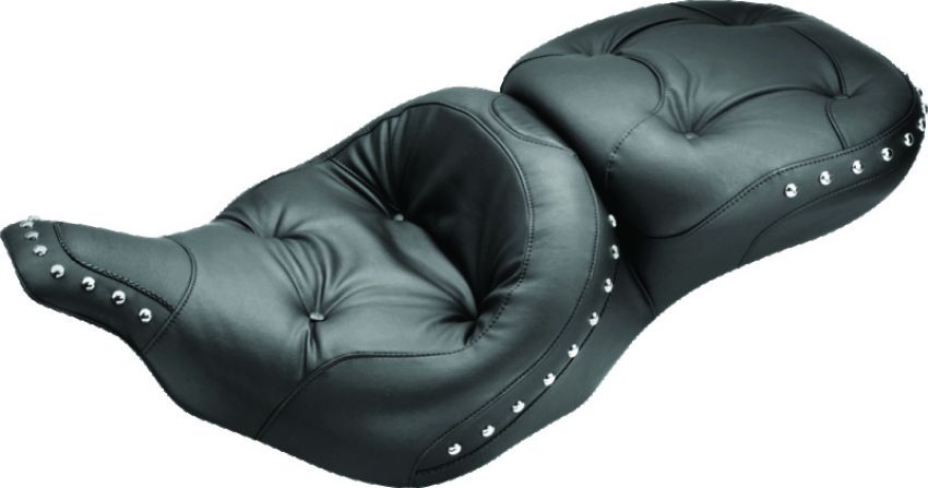 Mustang Motorcycle 75570 Mustang 97-07 Harley Electra Glide, Rd Glide Wide Touring Regal 1PC Seat w/Studs - Black