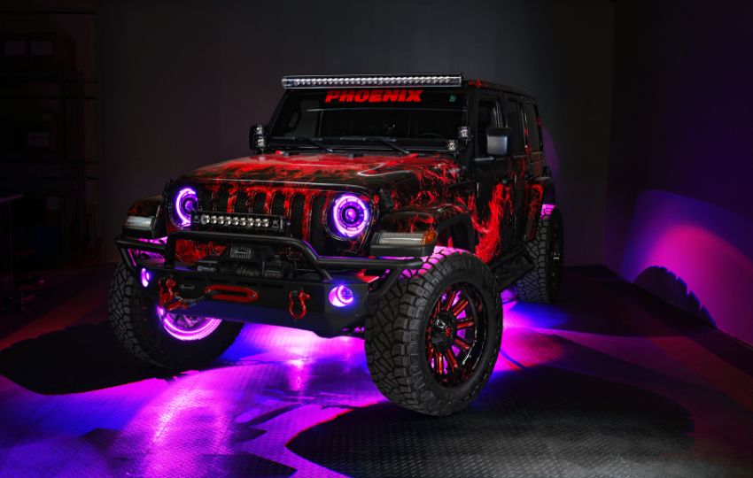 Oracle Lighting 5819-333 Bluetooth + RF ColorSHIFT Underbody Wheel Well Rock Light Kit - 8 PCS