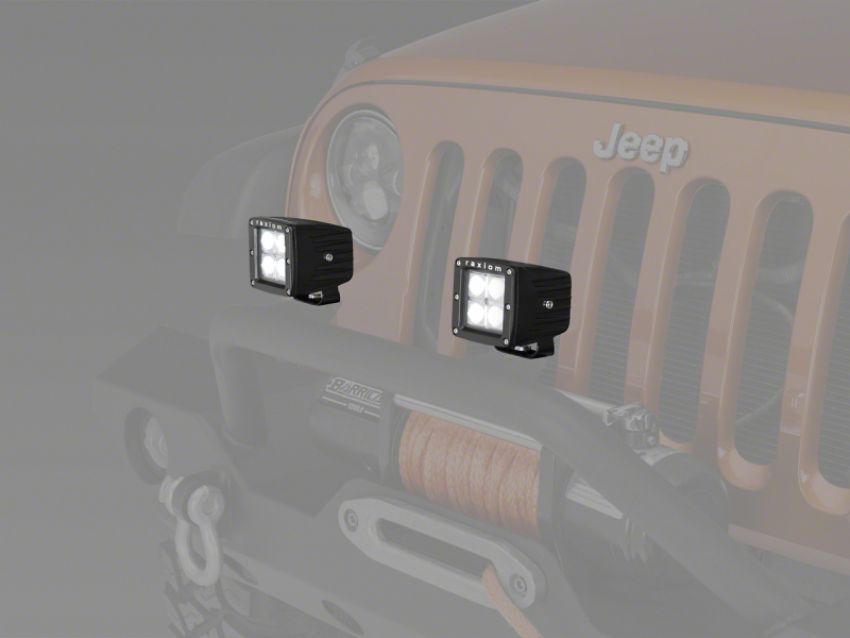 Raxiom J106731 3-In Square 4-LED Off Road Light Flood Beam Universal (Some Adaptation May Be Required)