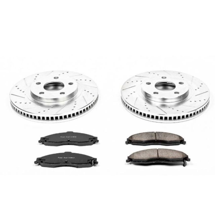 PowerStop K1547 Z23 Daily Driver Carbon-Fiber Ceramic Brake Pad and Drilled & Slotted Rotor Kit