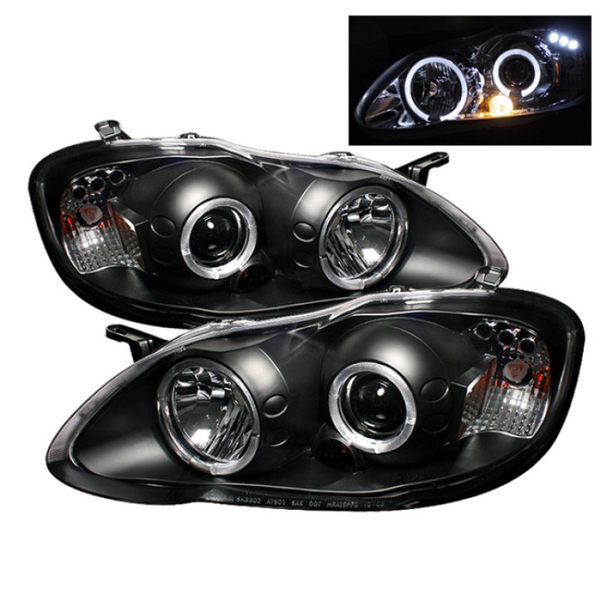 SPYDER 5011787 Projector Headlights - LED Halo - Black