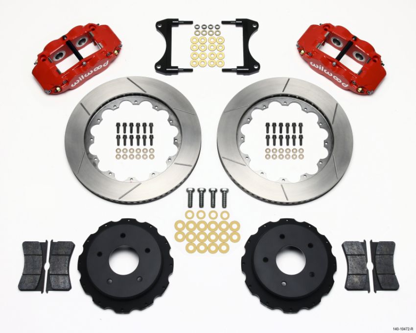 Wilwood 140-10472-R Narrow Superlite 4R Rear Kit 14.00in Red 65-82 Corvette C2/C3
