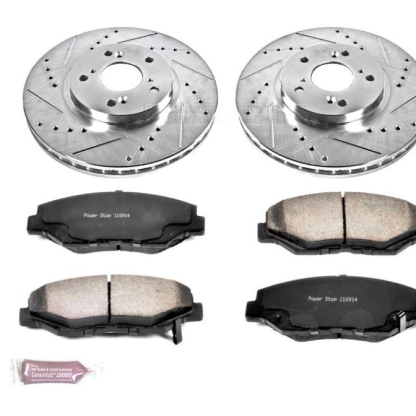 PowerStop K2302-36 Z36 Truck and SUV Carbon-Fiber Ceramic Brake Pad and Drilled & Slotted Rotor Kit
