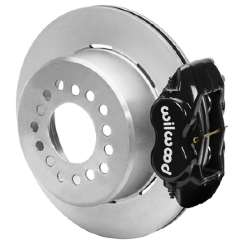 Wilwood 140-17121 Chevy Monte Carlo Forged 4 Piston DynaPro Black Caliper HP32 VV Plain Rotor - 12.19x0.81