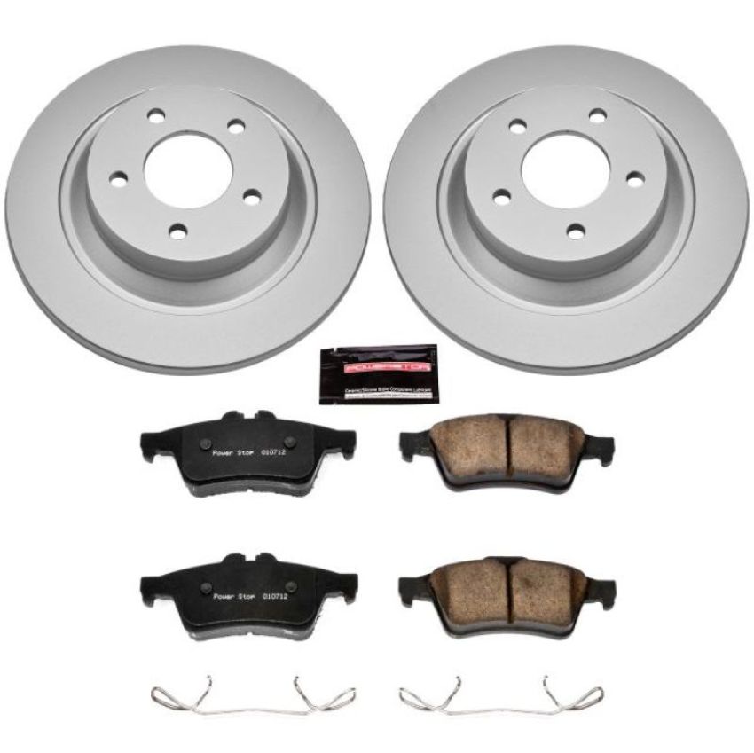 PowerStop CRK5842 Genuine Geomet Coated Rotor and Low-Dust Ceramic Brake Pad Kit