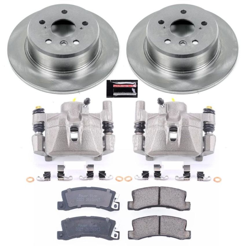 PowerStop KCOE6784 OE Stock Replacement Low-Dust Ceramic Brake Pad, Rotor and Caliper Kit