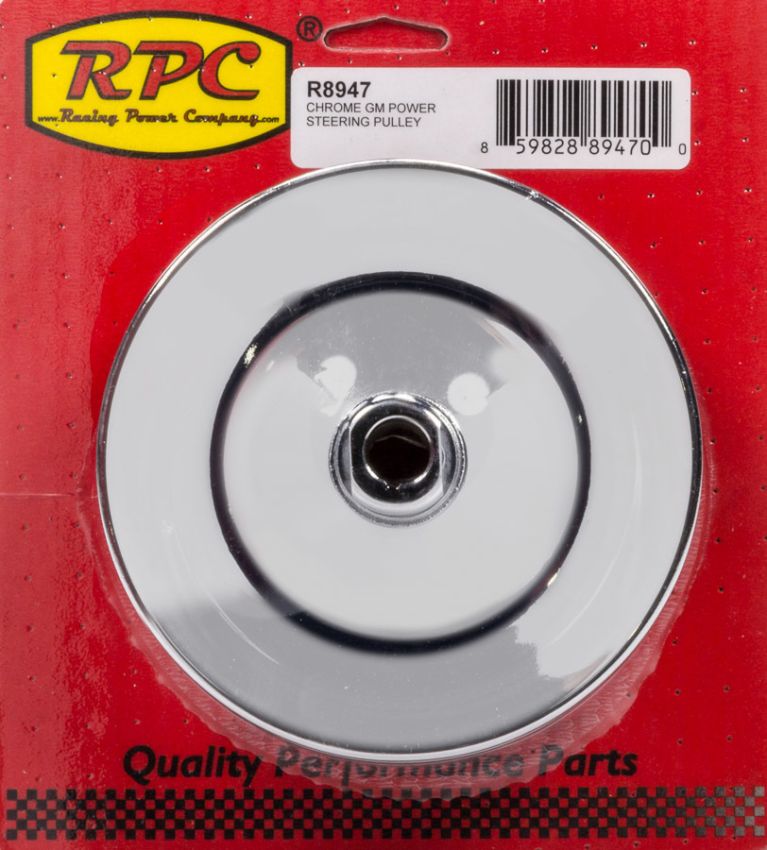 RACING POWER CO-PACKAGED RPCR8947 GM Power Steering Pulley 2 Groove Chrome