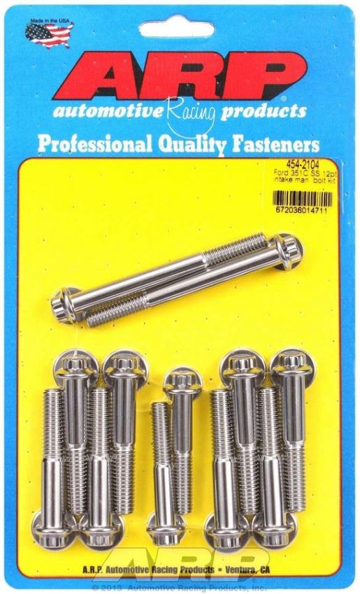 ARP ARP454-2104 Ford S/S Intake Bolt Kit 12pt.