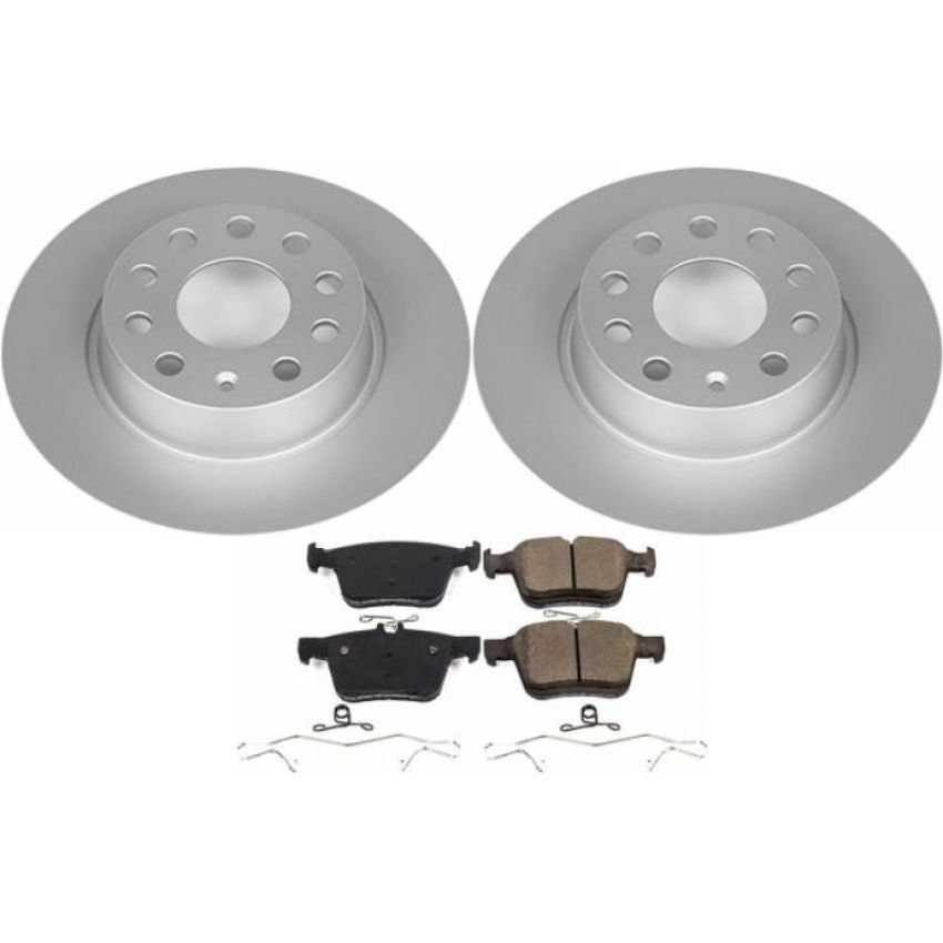 PowerStop CRK7093 Genuine Geomet Coated Rotor and Carbon-Fiber Ceramic Brake Pad Kit