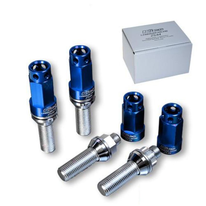 Project Kics WZS443028U Leggdura Racing Bolt & Lock Set ZS44 (16 + 4 Locks) 28mm 14x1.50 60 Degree - Blue