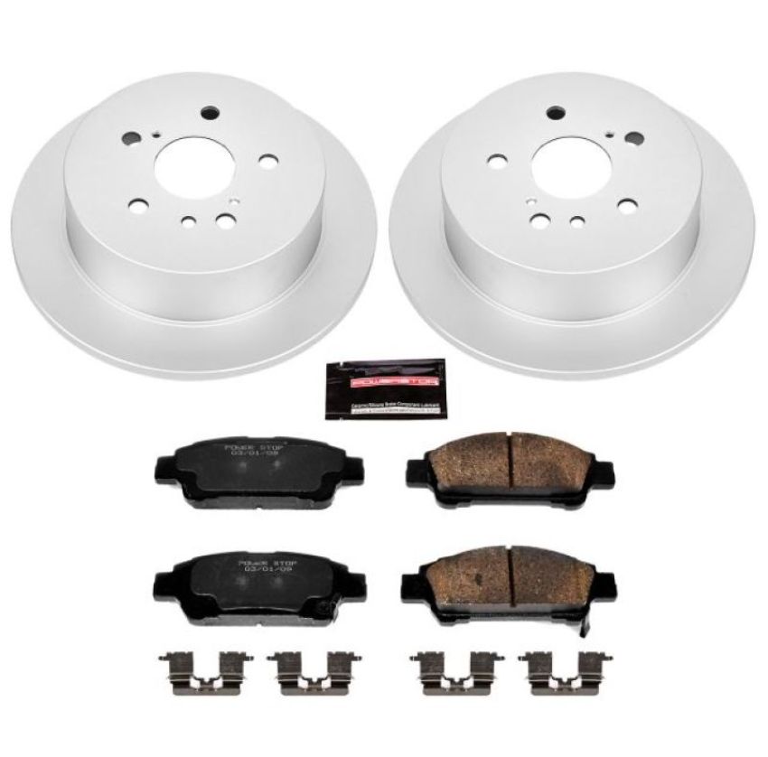 PowerStop CRK5498 Genuine Geomet Coated Rotor and Low-Dust Ceramic Brake Pad Kit