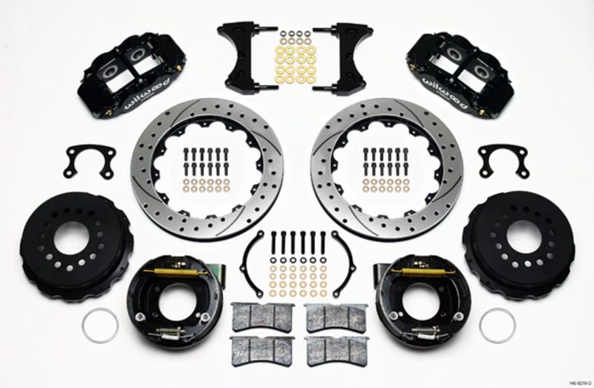 Wilwood 140-9219-D Narrow Superlite 4R Rear P-Brk Kit 12.88in Drilled Big Ford New Style 2.50in Offset