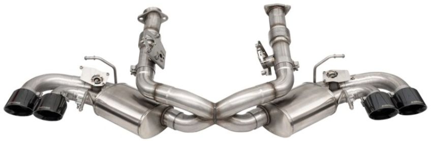 CORSA Performance 21103BLK Corsa 20-24 Corvette C8 3in Valved Cat-Back 4.5in Blk Quad Tips Fits Factory Perf Exhaust DeletesAFM