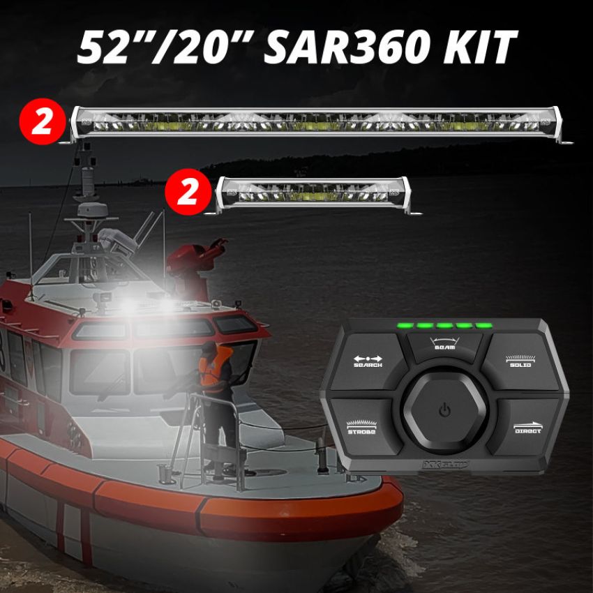 XKGLOW XK-SAR360-3311W XK Glow SAR360 Light Bar Kit Emergency Search and Rescue Light System White (2)52In (2)20In