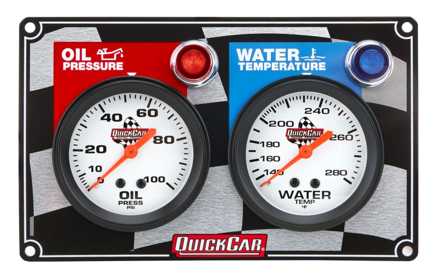 QUICKCAR RACING PRODUCTS QRP61-6001 2 Gauge Panel OP/WT