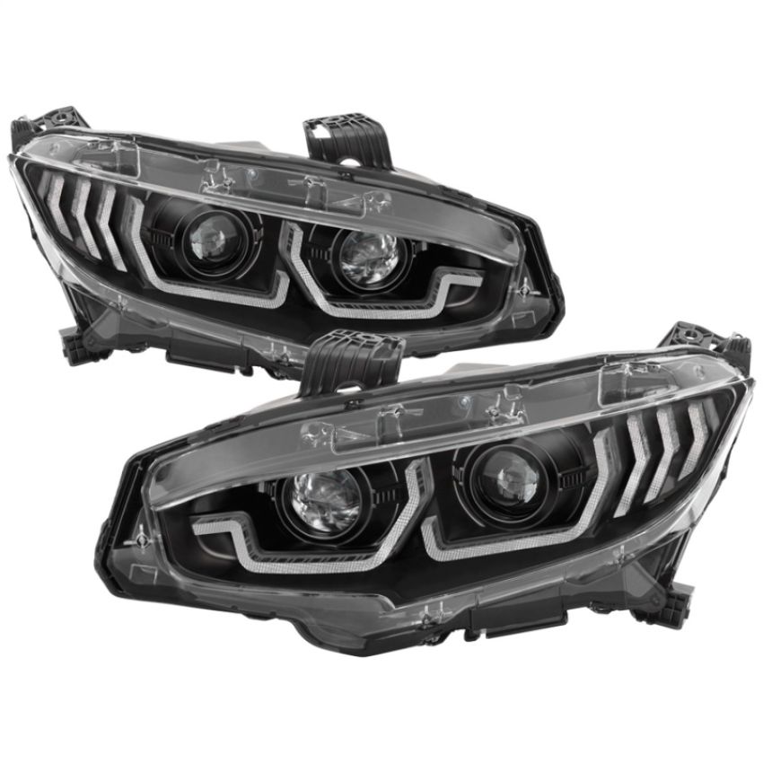 SPYDER 5087539 LED Headlights - Sequential Turn Signal - Black