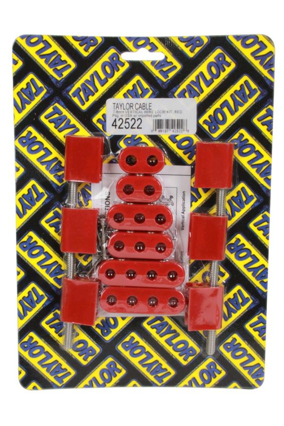 Taylor Cable 42522 Wire Loom Kit Vertical Red