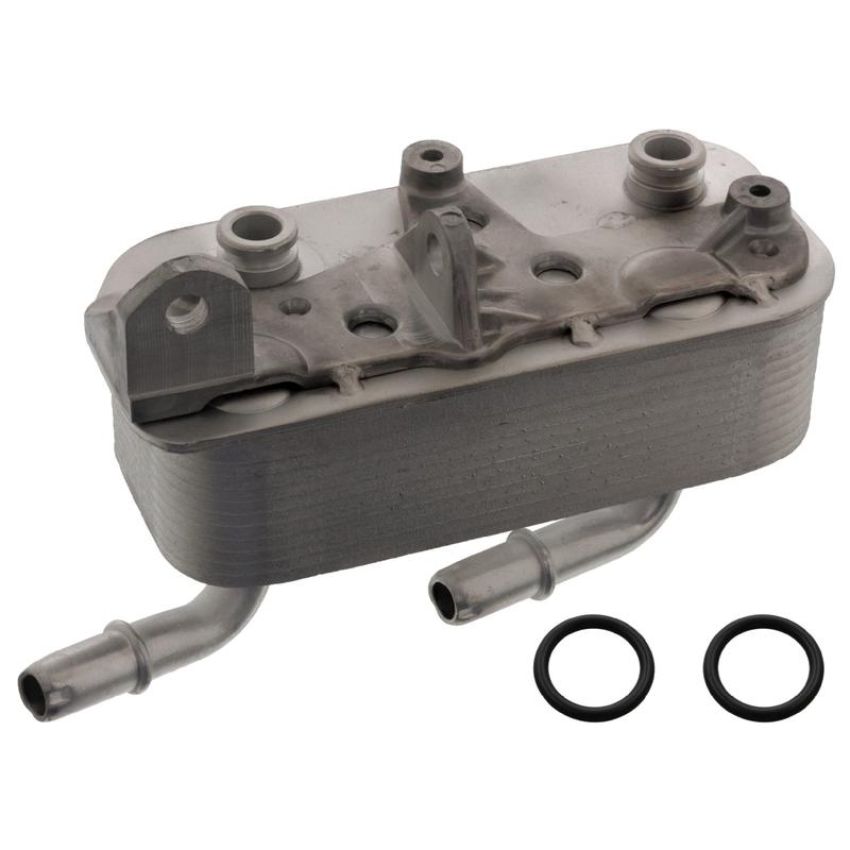 FEBI 100132 Oil Cooler for automatic transmission, with seal rings