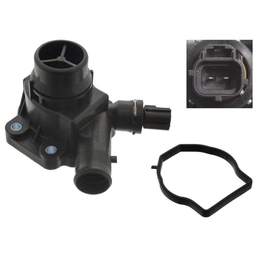 FEBI 100228 Thermostat with housing, seal and temperature switch