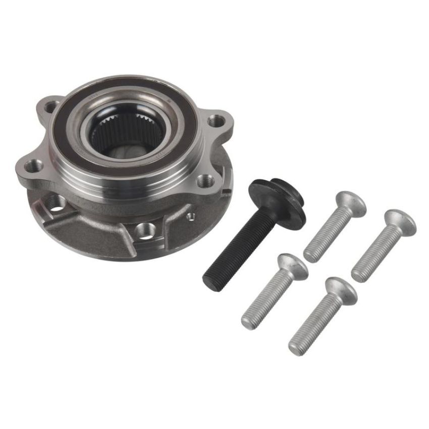 FEBI 175307 Wheel Bearing Kit with wheel hub, ABS sensor ring and fastening bolts