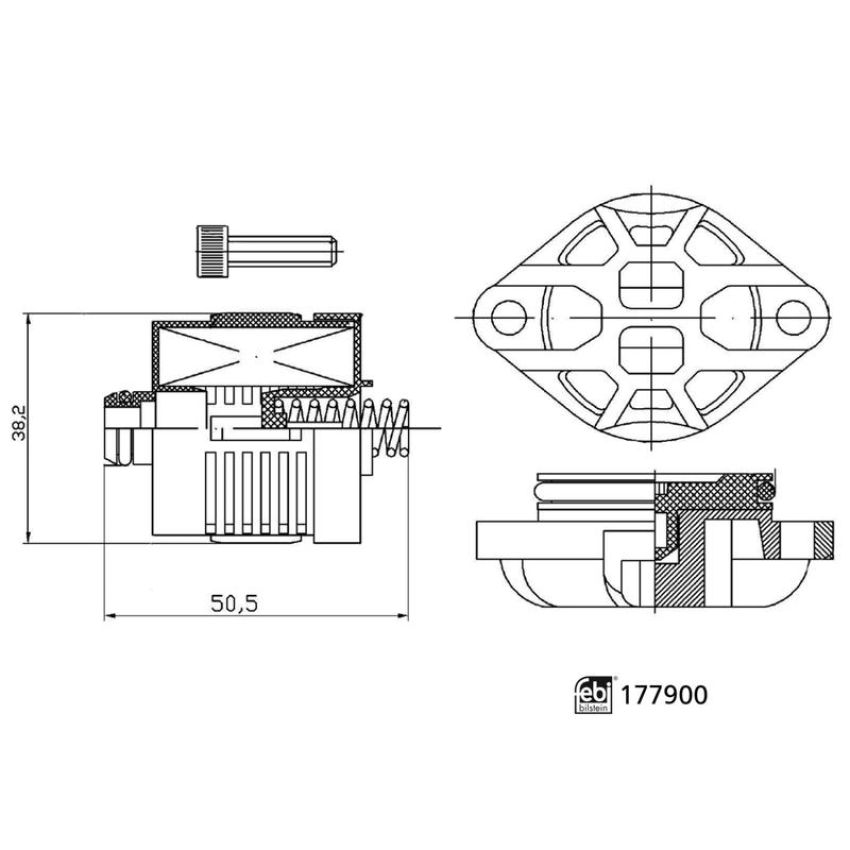 FEBI 177900 Hydraulic Filter for Haldex coupling, with cap and bolts