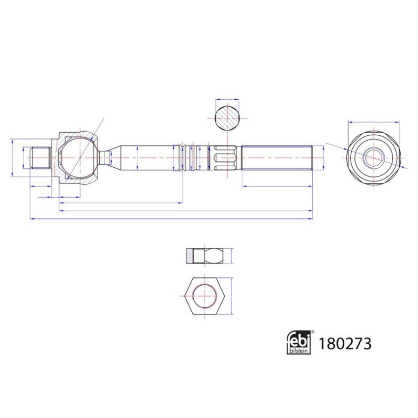 FEBI 180273 Inner Tie Rod with nut