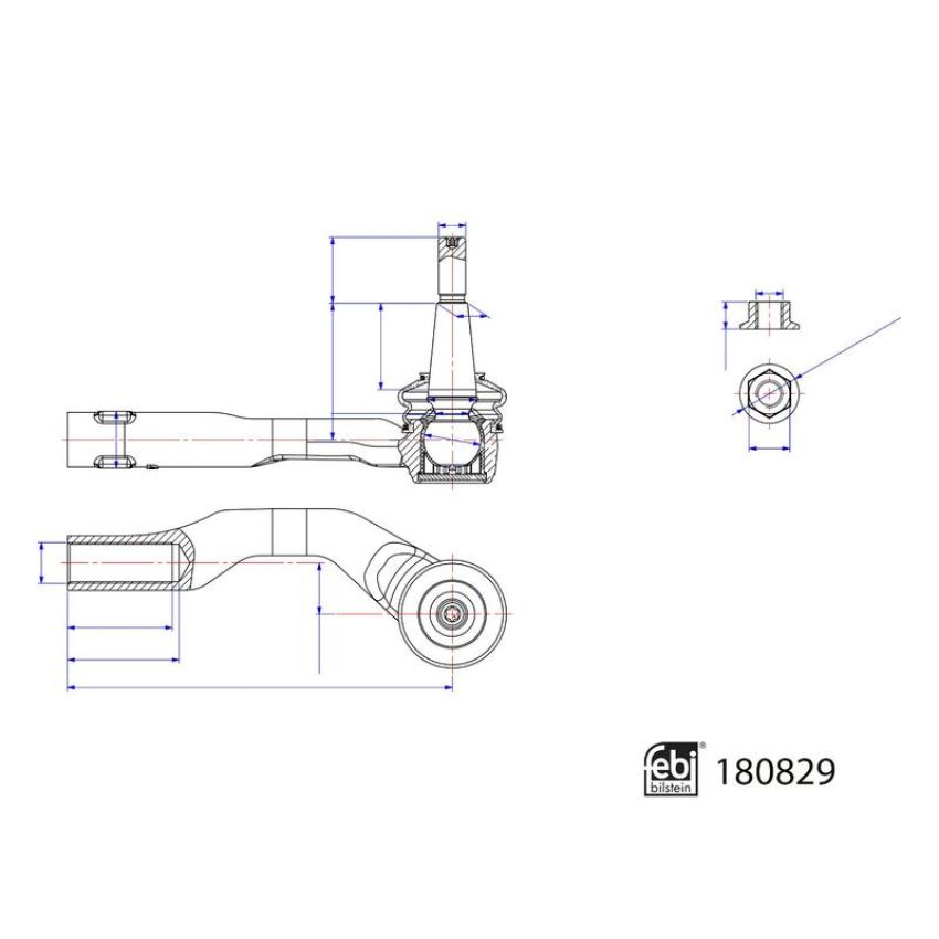 FEBI 180829 Tie Rod End with lock nut