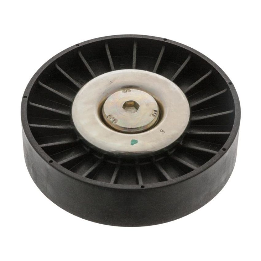 FEBI 21568 Idler Pulley for auxiliary belt, with bolt