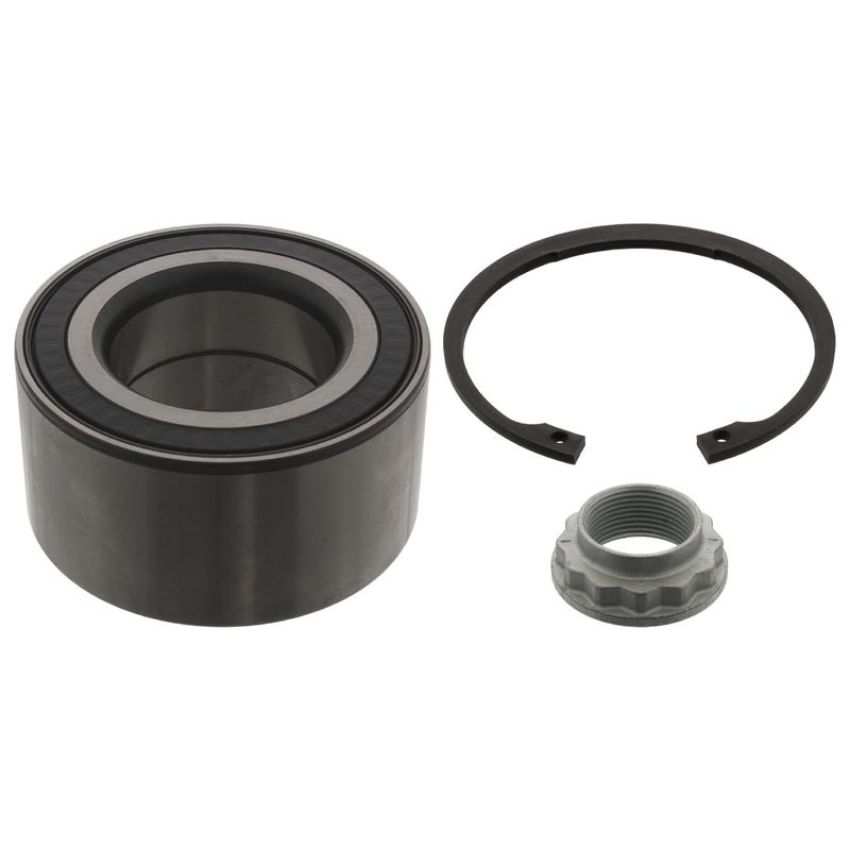 FEBI 23928 Wheel Bearing Kit with ABS sensor ring, axle nut and locking ring