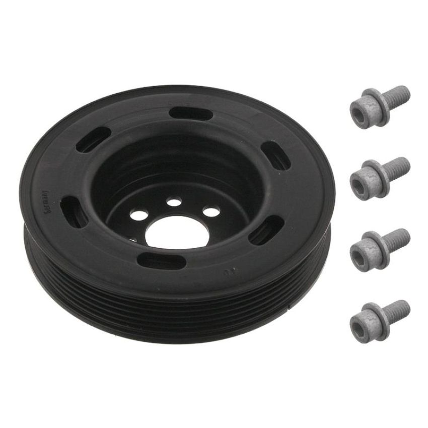 FEBI 33608 TVD Pulley for crankshaft, with bolts