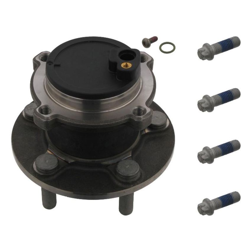 FEBI 34271 Wheel Bearing Kit with wheel hub, ABS sensor ring and fastening bolts