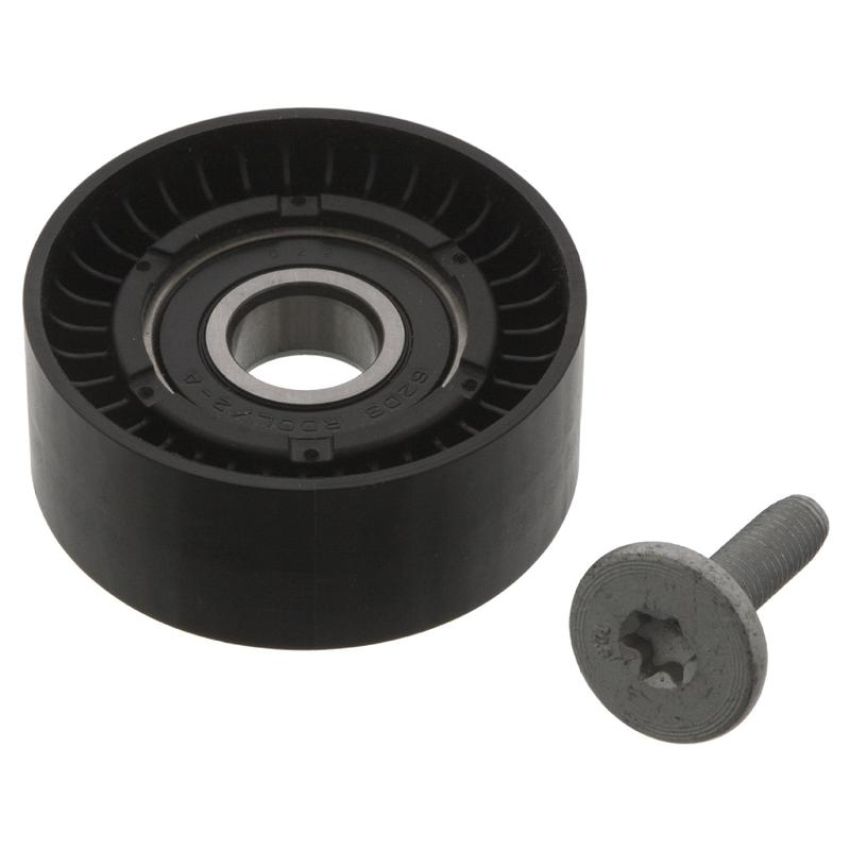 FEBI 44977 Idler Pulley for auxiliary belt, with bolt