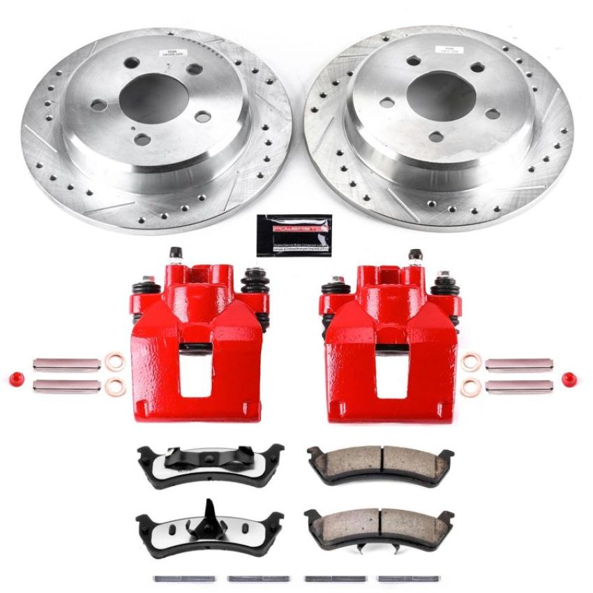 PowerStop KC1858-36 Z36 Truck and SUV Ceramic Brake Pad, Drilled & Slotted Rotor, and Caliper Kit