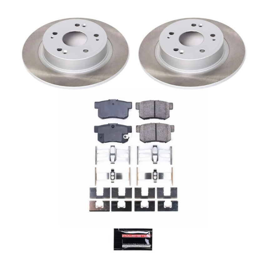 PowerStop SC3128 Semi-Coated Rotor and Low-Dust Ceramic Brake Pad Kit