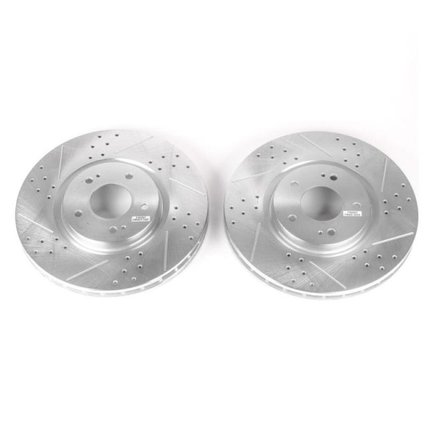 PowerStop JBR1109XPR PowerStop Evolution Performance Drilled, Slotted & Plated Brake Rotor Pair