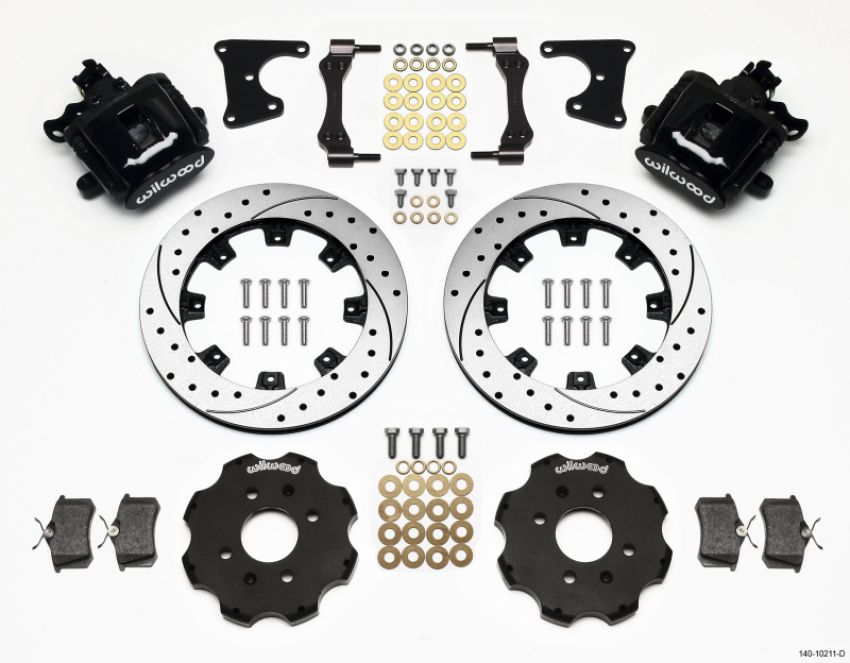Wilwood 140-10211-D Combination Parking Brake Rear Kit 12.19in Drilled Civic / Integra Drum 2.71 Hub Offset