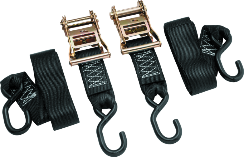 BikeMaster 100576 2x84in Ratchet Tiedown Pair - Black