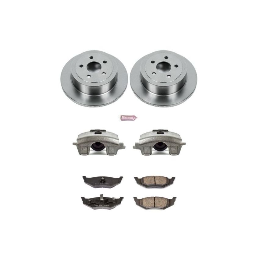 PowerStop KCOE6266B OE Stock Replacement Low-Dust Ceramic Brake Pad, Rotor and Caliper Kit