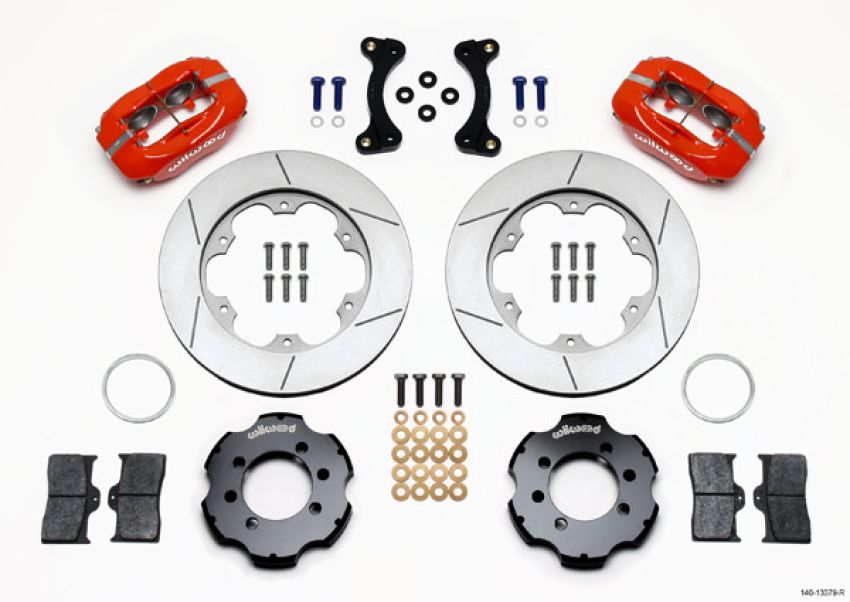 Wilwood 140-13379-R Forged Dynalite Front Hat Kit 11.00in GT Rotor Red 95-05 Miata